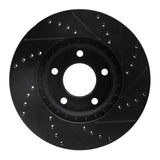 R1 Concepts 07-08 Lincoln Mkx Front Left Drilled & Slotted Black Brake Rotor by R1 Concepts RNC-633-54091L