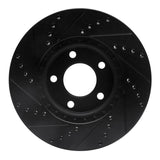 R1 Concepts 07-08 Lincoln Mkx Front Right Drilled & Slotted Black Brake Rotor by R1 Concepts RNC-633-54091R
