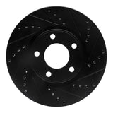 R1 Concepts 07-08 Lincoln Mkx Front Right Drilled & Slotted Black Brake Rotor by R1 Concepts RNC-633-54091R