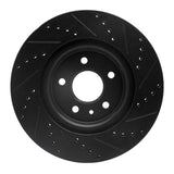 R1 Concepts 11-19 Ford Flex Front Left Drilled & Slotted Black Brake Rotor
