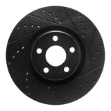 R1 Concepts 15-20 Ford Edge Front Right Drilled & Slotted Black Brake Rotor by R1 Concepts RNC-633-54095R