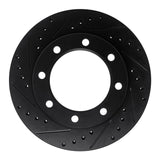 R1 Concepts 77-79 Ford F-350 4WD (Excl Super Duty) Front Left Drilled & Slotted Black Brake Rotor by R1 Concepts RNC-633-54104L