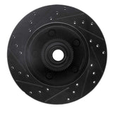 R1 Concepts 94-03 Ford E-150 Club Wagon Front Right Drilled & Slotted Black Brake Rotor