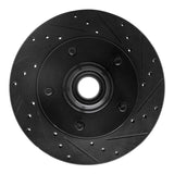 R1 Concepts 94-03 Ford E-150 Club Wagon Front Right Drilled & Slotted Black Brake Rotor