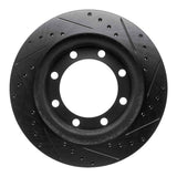 R1 Concepts 95-99 Ford F-250 4WD (Excl Super Duty) Front Left Drilled & Slotted Black Brake Rotor