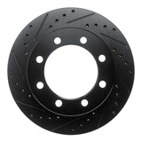 R1 Concepts 95-99 Ford F-250 4WD (Excl Super Duty) Front Left Drilled & Slotted Black Brake Rotor