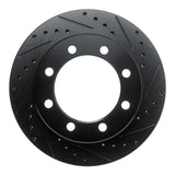 R1 Concepts 95-99 Ford F-350 4WD (Excl Super Duty) Front Right Drilled & Slotted Black Brake Rotor by R1 Concepts RNC-633-54143R