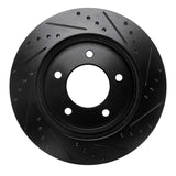 R1 Concepts 97-04 Ford F-150 4WD Front Left Drilled & Slotted Black Brake Rotor by R1 Concepts RNC-633-54147L