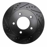 R1 Concepts 97-04 Ford F-150 4WD Front Left Drilled & Slotted Black Brake Rotor by R1 Concepts RNC-633-54147L