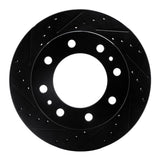 R1 Concepts 99-01 Ford F550 Super Duty Front Left Drilled & Slotted Black Brake Rotor by R1 Concepts RNC-633-54158L