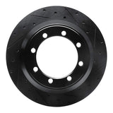 R1 Concepts 99-04 Ford F-350 Super Duty 4WD Rear Right Drilled & Slotted Black Brake Rotor