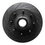 R1 Concepts 99-02 Ford F-350 Super Duty 2WD Front Left Drilled & Slotted Black Brake Rotor