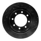 R1 Concepts 99-07 Ford E-250 Econoline Rear Left Drilled & Slotted Black Brake Rotor