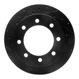 R1 Concepts 99-07 Ford E-250 Econoline Rear Left Drilled & Slotted Black Brake Rotor
