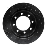 R1 Concepts 99-07 Ford E-150 Econoline Rear Right Drilled & Slotted Black Brake Rotor
