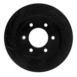 R1 Concepts 99-07 Ford E-350 Econoline Club Wagon Rear Left Drilled & Slotted Black Brake Rotor