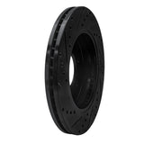R1 Concepts 99-07 Ford E-350 Econoline Club Wagon Rear Right Drilled & Slotted Black Brake Rotor