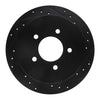 R1 Concepts 97-04 Ford F-150 RWD Rear Right Drilled & Slotted Black Brake Rotor