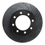 R1 Concepts 99-04 Ford F550 Super Duty Front Right Drilled & Slotted Black Brake Rotor