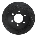R1 Concepts 04-08 Ford F-150 4WD Front Left Drilled & Slotted Black Brake Rotor by R1 Concepts RNC-633-54186L