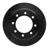 R1 Concepts 08-25 Ford E-150 Rear Right Drilled & Slotted Black Brake Rotor by R1 Concepts RNC-633-54208R