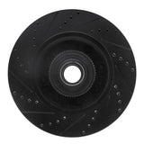R1 Concepts 08-25 Ford E-250 Front Right Drilled & Slotted Black Brake Rotor