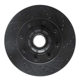 R1 Concepts 08-25 Ford E-250 Front Right Drilled & Slotted Black Brake Rotor