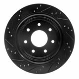 R1 Concepts 12-14 Ford F-150 RWD Rear Right Drilled & Slotted Black Brake Rotor by R1 Concepts RNC-633-54218R