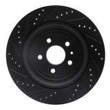 R1 Concepts 13-19 Ford Flex Rear Right Drilled & Slotted Black Brake Rotor by R1 Concepts RNC-633-54222R