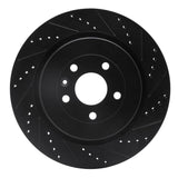 R1 Concepts 13-19 Ford Flex Rear Right Drilled & Slotted Black Brake Rotor by R1 Concepts RNC-633-54222R