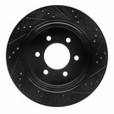 R1 Concepts 15-17 Ford F-150 4WD Rear Left Drilled & Slotted Black Brake Rotor by R1 Concepts RNC-633-54231L