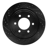R1 Concepts 15-17 Ford F-150 4WD Rear Left Drilled & Slotted Black Brake Rotor by R1 Concepts RNC-633-54231L