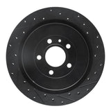 R1 Concepts 13-14 Ford Mustang Rear Right Drilled & Slotted Black Brake Rotor by R1 Concepts RNC-633-54260R