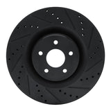 R1 Concepts 16-18 Ford Focus Front Right Drilled & Slotted Black Brake Rotor by R1 Concepts RNC-633-54261R