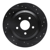 R1 Concepts 16-25 Ford Focus Rear Right Drilled & Slotted Black Brake Rotor by R1 Concepts RNC-633-54262R