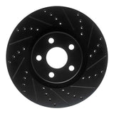R1 Concepts 17-20 Lincoln MKZ Front Right Drilled & Slotted Black Brake Rotor by R1 Concepts RNC-633-54264R