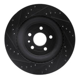 R1 Concepts 13-19 Ford Flex Front Right Drilled & Slotted Black Brake Rotor by R1 Concepts RNC-633-54266R