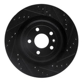 R1 Concepts 13-19 Ford Flex Front Right Drilled & Slotted Black Brake Rotor by R1 Concepts RNC-633-54266R