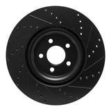 R1 Concepts 20-25 Ford Police Interceptor Utility Front Left Drilled & Slotted Black Brake Rotor
