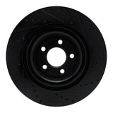 R1 Concepts 20-25 Ford Explorer Rear Left Drilled & Slotted Black Brake Rotor