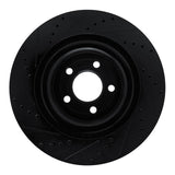 R1 Concepts 20-25 Ford Police Interceptor Utility Rear Right Drilled & Slotted Black Brake Rotor