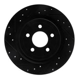 R1 Concepts 20-25 Ford Mustang Rear Left Drilled & Slotted Black Brake Rotor