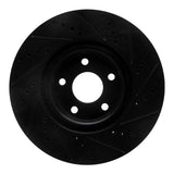 R1 Concepts 20-25 Ford BRONCO Sport Front Left Drilled & Slotted Black Brake Rotor