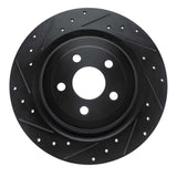 R1 Concepts 21-25 Ford Mustang Mach-E Rear Left Drilled & Slotted Black Brake Rotor