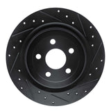 R1 Concepts 21-25 Ford Mustang Mach-E Rear Right Drilled & Slotted Black Brake Rotor