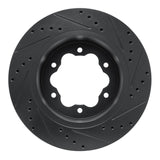 R1 Concepts 20-25 Ford Transit-350 HD/DRW Rear Left Drilled & Slotted Black Brake Rotor