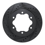 R1 Concepts 20-25 Ford Transit-350 HD/DRW Rear Left Drilled & Slotted Black Brake Rotor