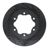 R1 Concepts 20-25 Ford Transit-350 HD/DRW Rear Right Drilled & Slotted Black Brake Rotor
