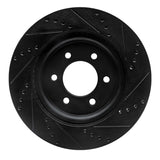 R1 Concepts 2021-2025 Ford Bronco Front Left Drilled & Slotted Black Brake Rotor by R1 Concepts RNC-633-54287L