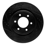 R1 Concepts 2021-2025 Ford Bronco Front Left Drilled & Slotted Black Brake Rotor by R1 Concepts RNC-633-54287L